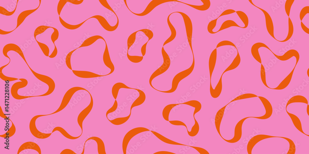Abstract organic irregular blob shapes pattern in summer color. Hand drawn chaotic lines blob doodle pattern, design for fabric textile cover and background. Abstract organic irregular blob shapes pattern in summer color. Hand drawn chaotic lines blob doodle pattern, design for fabric textile cover and background.