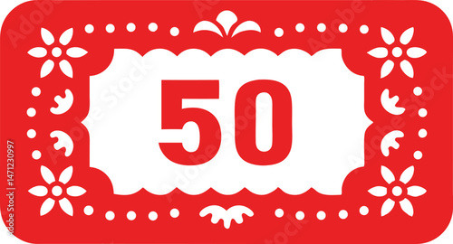 Decorative Papel Picado Rectangle Frames Featuring Traditional Mexican Patterns for Events