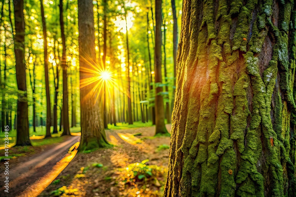 Fototapeta premium Sunlight Forest Trunk Close-up Photography