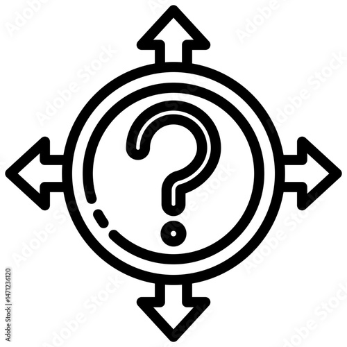 Uncertainty Outline Icon