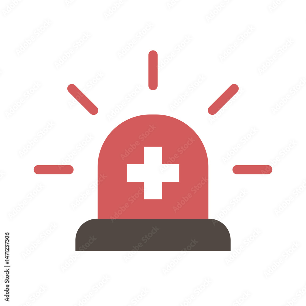 Fototapeta premium Siren, Emergency, Hospital, Health and Medicine Icon set