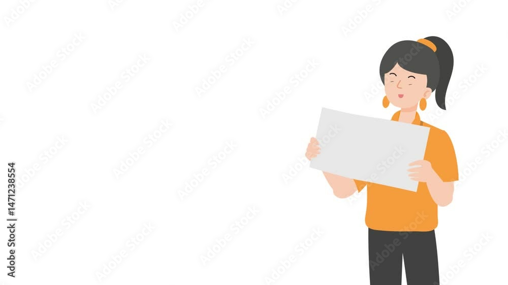 Woman is standing and giving a lecture cartoon animation
Woman is standing and giving a lecture cartoon animation