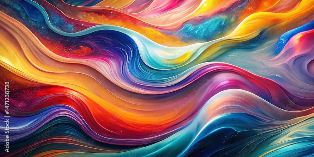 Vibrant Abstract Wave Patterns in Multicolored Hues