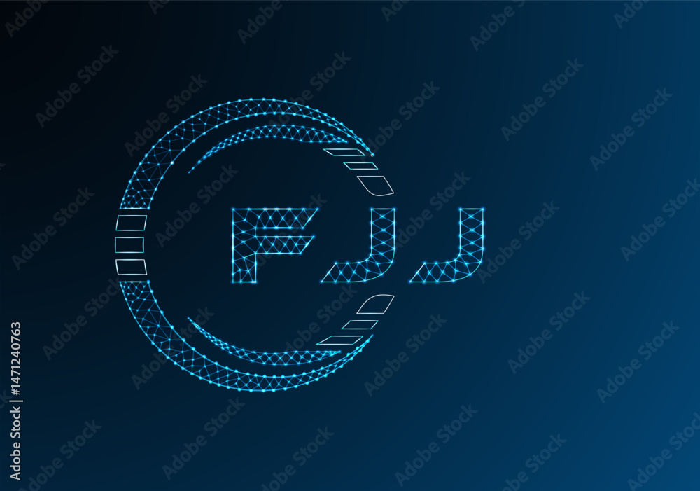 Naklejka premium FJJ low poly letter logo vector design. FJJ lower poly logo design.