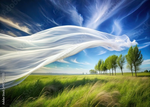 Surreal White Wind Background, Abstract Photography, Airy Effect