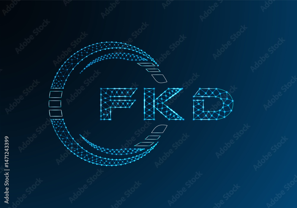 Obraz premium FKD low poly letter logo vector design. FKD lower poly logo design.