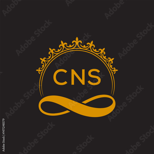 Initial CNS Letter Linked Logo for business and company identity. Modern CNS Letter Logo Vector Template with modern trendy golden logo.
