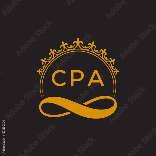 Initial CPA Letter Linked Logo for business and company identity. Modern CPA Letter Logo Vector Template with modern trendy golden logo.
