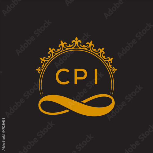 Initial CPI Letter Linked Logo for business and company identity. Modern CPI Letter Logo Vector Template with modern trendy golden logo.
