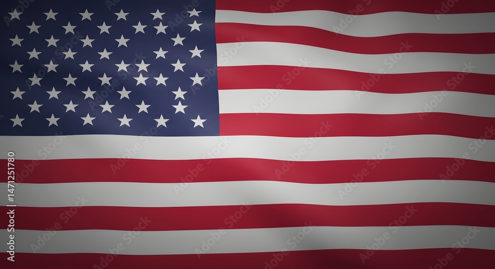 Obraz premium Flag Waving with Stars and Stripes for Patriotism