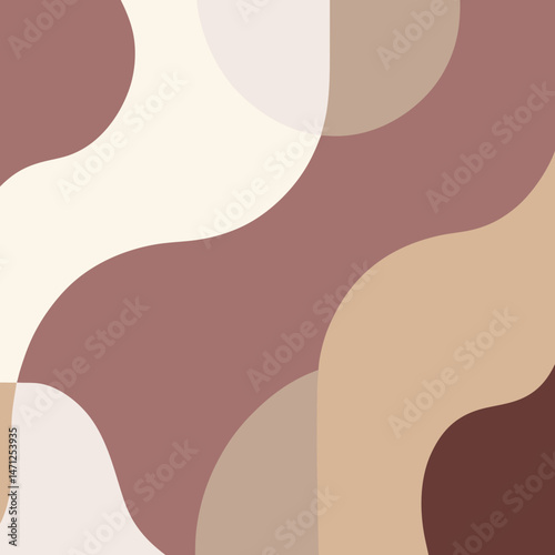 Abstract art calming earthy tones flowing curves and organic shapes create a serene minimalist