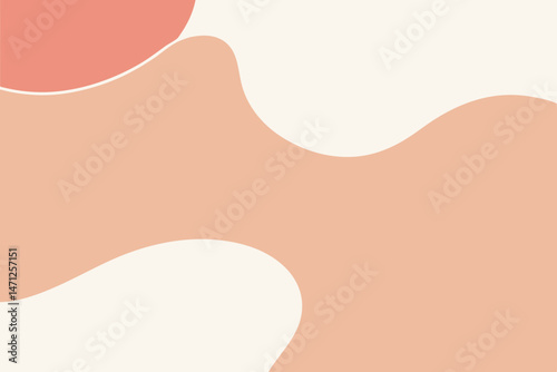 Abstract peach and cream waves background minimalist design soft color palette calming aesthetic