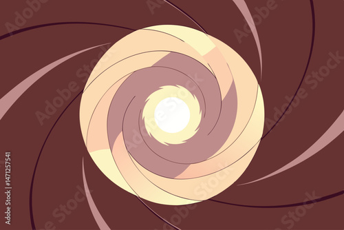 Abstract Swirling Vortex Warm Tones Brown Beige Spiral Center Light Artistic Design Graphic Modern