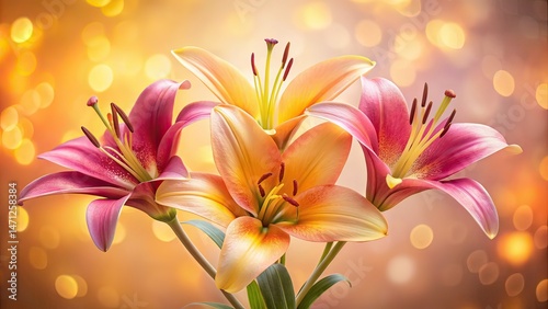 Vibrant Lilies Bokeh - Three Hues, Artistic Photography