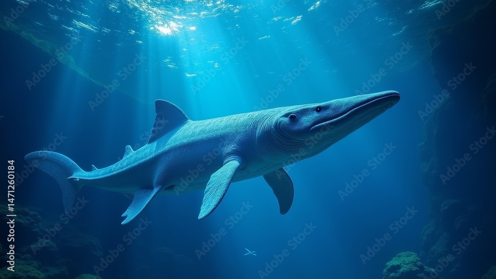 Fototapeta premium Deep sea whale art image