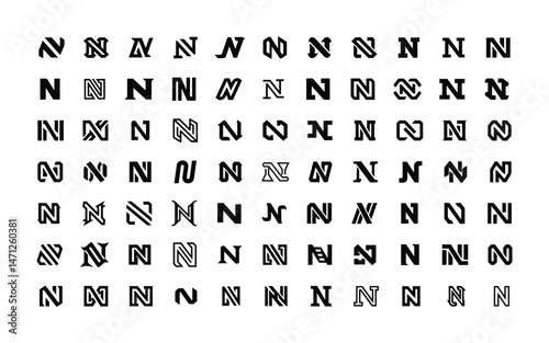 Modern Letter N Logo Bundle | Abstract Monogram N Logos for Branding, Business, Tech & Creative Projects .
