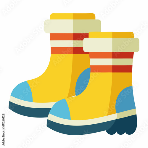 Snow Boots Vector on White Background
