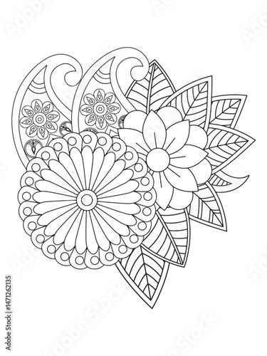 Flower coloring pages for adults