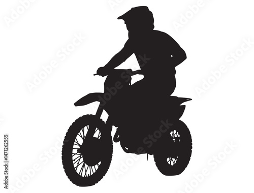 DIRT BIKE SILHOUETTE WHITE BACKGROUND
