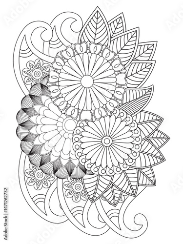 Flower coloring pages for adults
