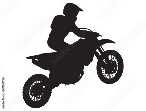 DIRT BIKE SILHOUETTE WHITE BACKGROUND
