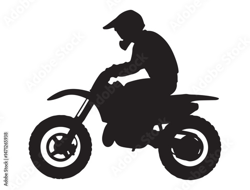DIRT BIKE SILHOUETTE WHITE BACKGROUND
