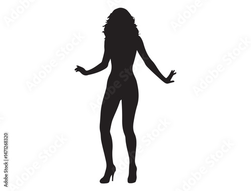 DISCO GIRL SILHOUETTE WHITE BACKGROUND
