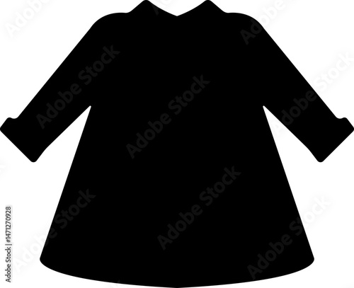 Baby clothes flat icon. Bodysuit, coverall, buster suit, newborn nest symbol, isolated on transparent background