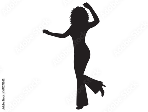 DISCO GIRL SILHOUETTE WHITE BACKGROUND