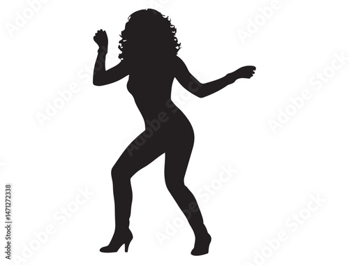 DISCO GIRL SILHOUETTE WHITE BACKGROUND