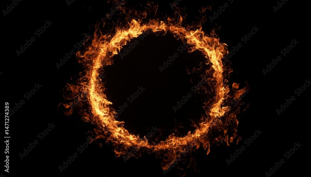 Fototapeta premium Fiery circular frame (1)