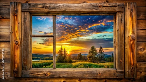 Wooden Window Frame - Low Light Photography - Abstract Background