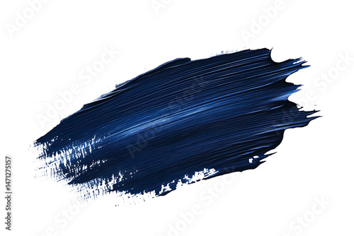 Blue Paint Stroke on Transparent Background