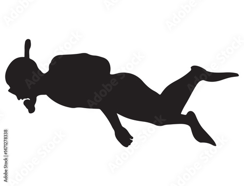 DIVING SILHOUETTE WHITE BACKGROUND