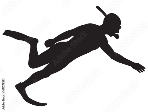 DIVING SILHOUETTE WHITE BACKGROUND