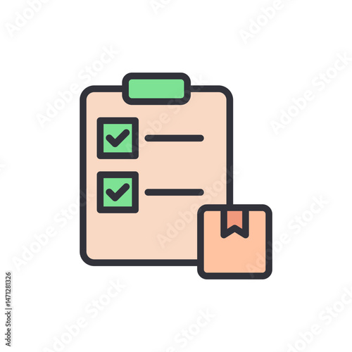 Illustrative delivery checklist with completed tasks for supply management