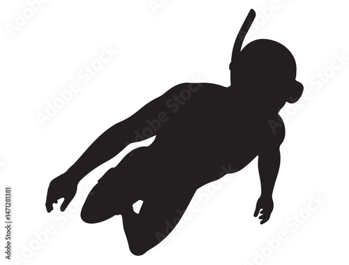 DIVING SILHOUETTE WHITE BACKGROUND