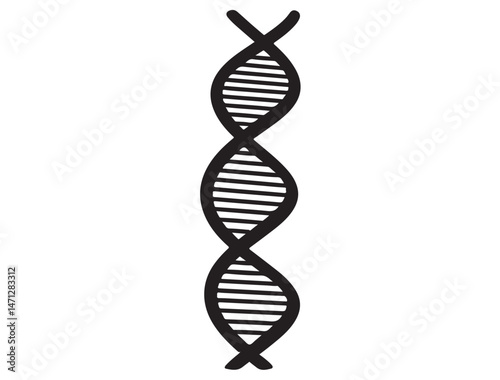DNA SILHOUETTE WHITE BACKGROUND