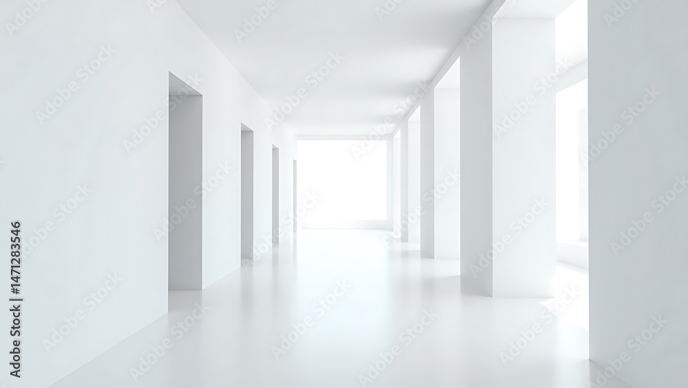 Fototapeta premium Minimalist White Interior with Open Spaces and Clean Lines