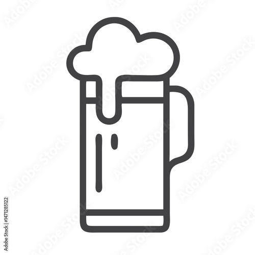 Craft Beer Mug Icon for Brewery Websites, Bar Menus, Beverage Apps, and Hospitality Industry Marketing Materials