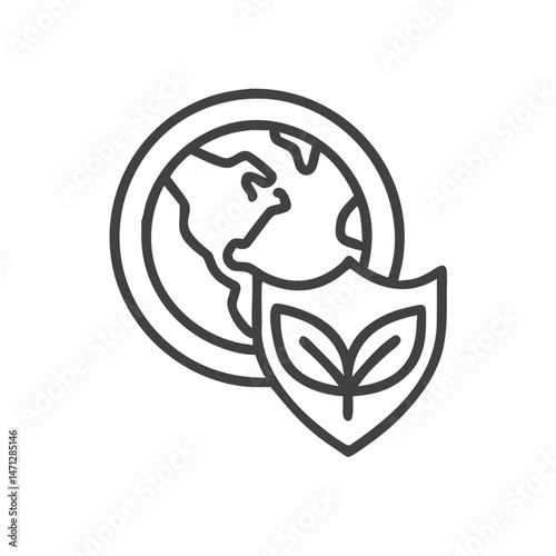 Earth Protection Icon for Environmental Websites, Sustainability Campaigns, Eco-Friendly Brands, Conservation Blogs and Climate Educational Materials