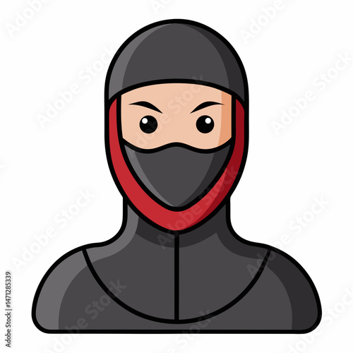Minimal Balaclava Vector on White Background