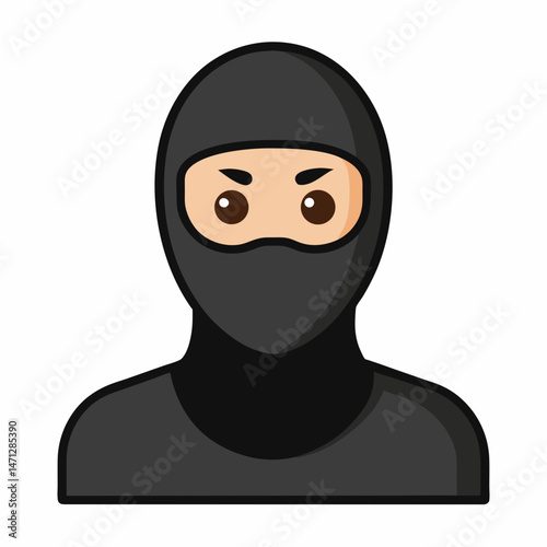 Minimal Balaclava Vector on White Background