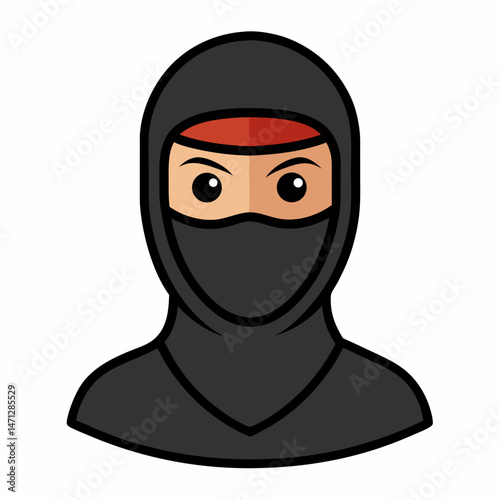 Minimal Balaclava Vector on White Background