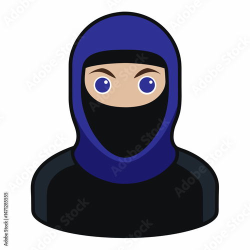 Minimal Balaclava Vector on White Background