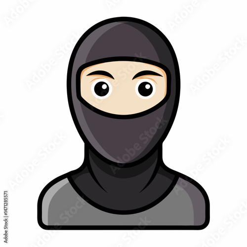 Minimal Balaclava Vector on White Background
