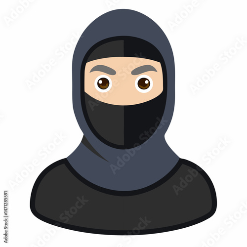 Minimal Balaclava Vector on White Background