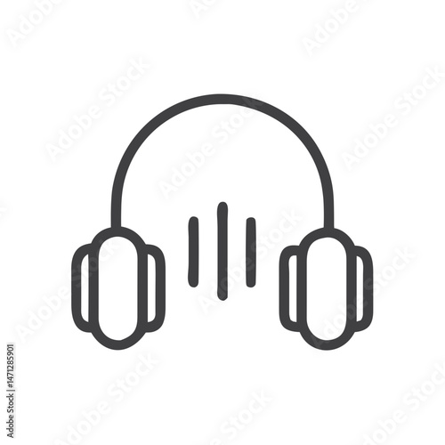 Podcast Headphones Icon for Audio Content Creators, Streaming Apps, Music Platforms, Podcasting Websites, Blog Design and Digital Media Marketing