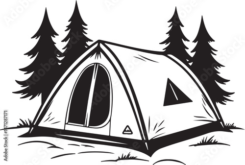 Tent Under the Stars Silhouette

Campfire Night Scene Vector

Family Camping Trip Silhouette Art

Forest Camping with Mountains Background

Adventure Camping Scene in Wilderness