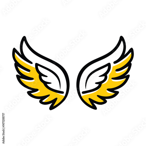 Peaceful and Elegant Feathered Dove Wings Vector Design for Logos and Spiritual Art.